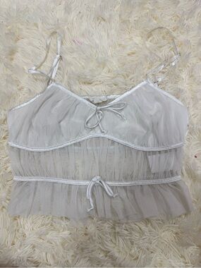 BITTERSWEET BOUTIQUE WHITE MESH BOW TOP